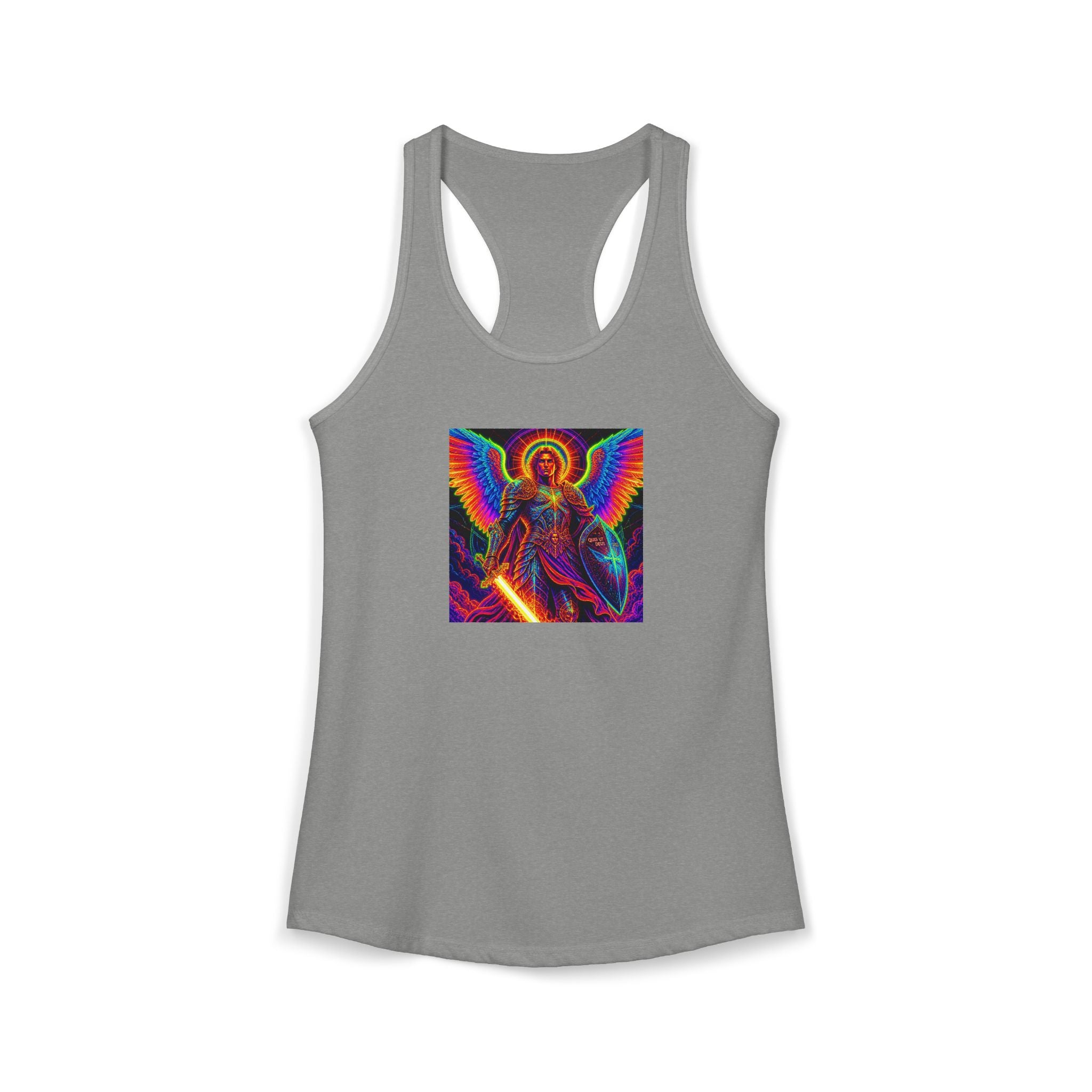 Neon St. Michael religious tank Women's Ideal Racerback Tank