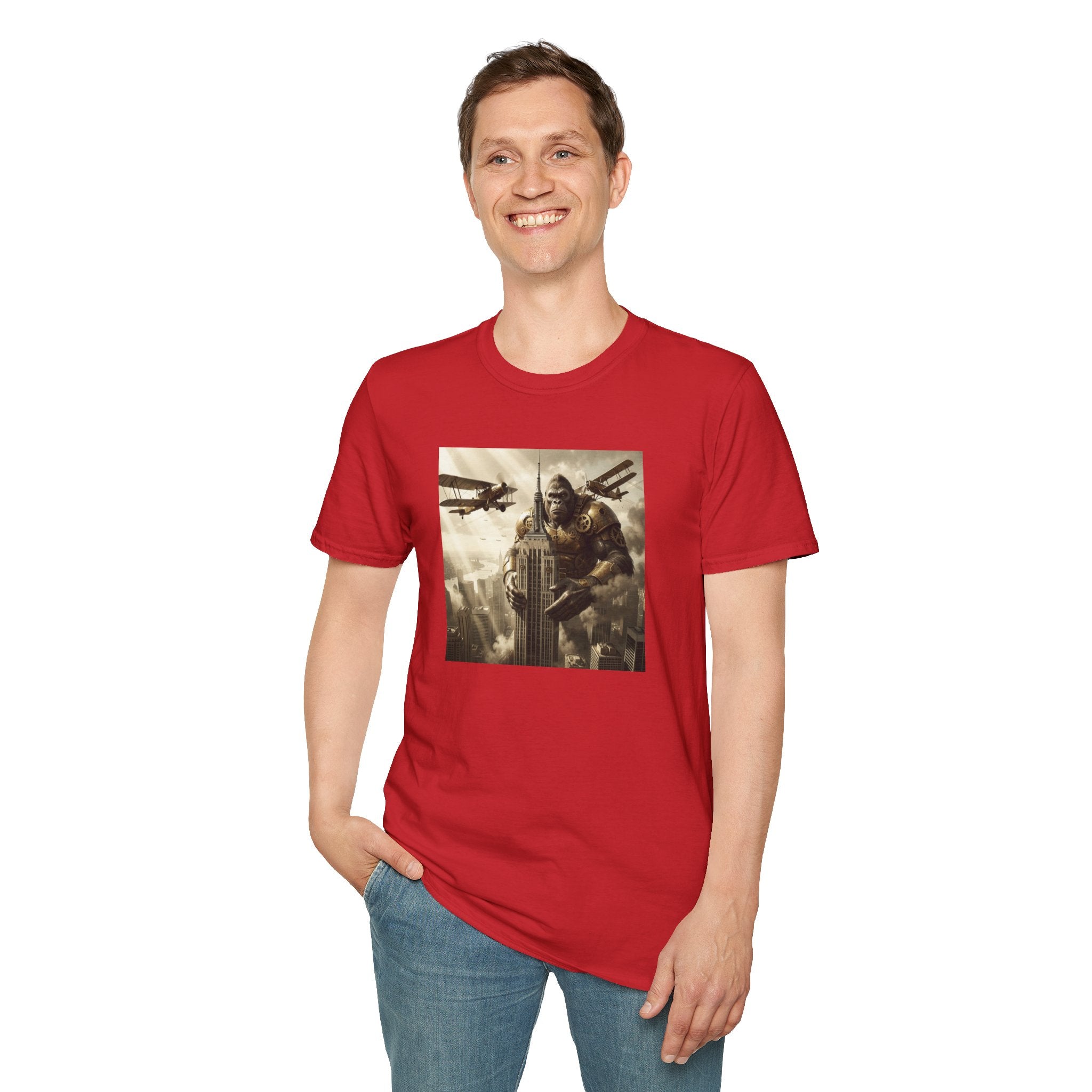 King Kong Cityscape T-Shirt — Vintage Ape vs Biplanes Graphic Tee