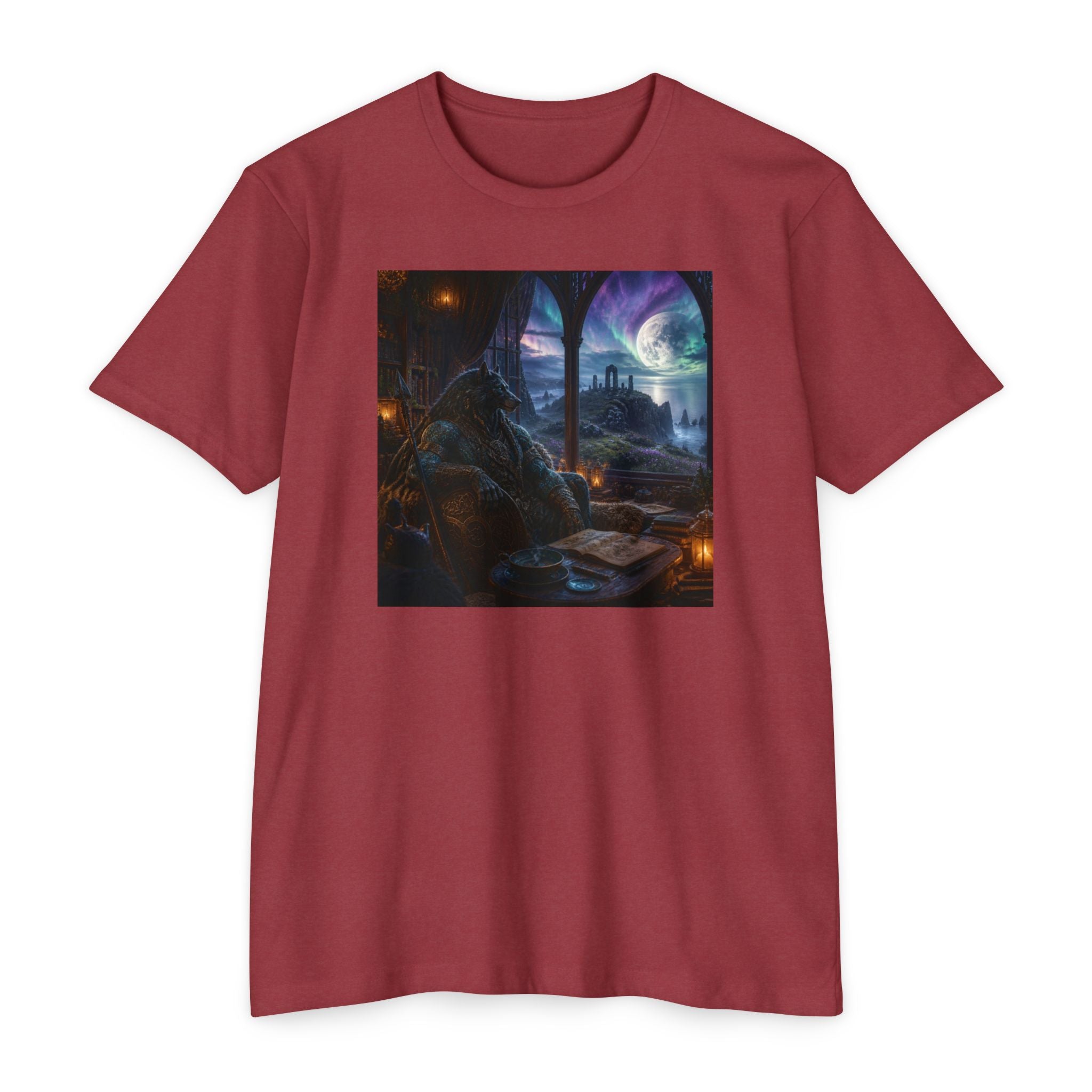 Fantasy Mage Scene T‑Shirt — Celtic Mystical Wizardry Night Graphic Tee