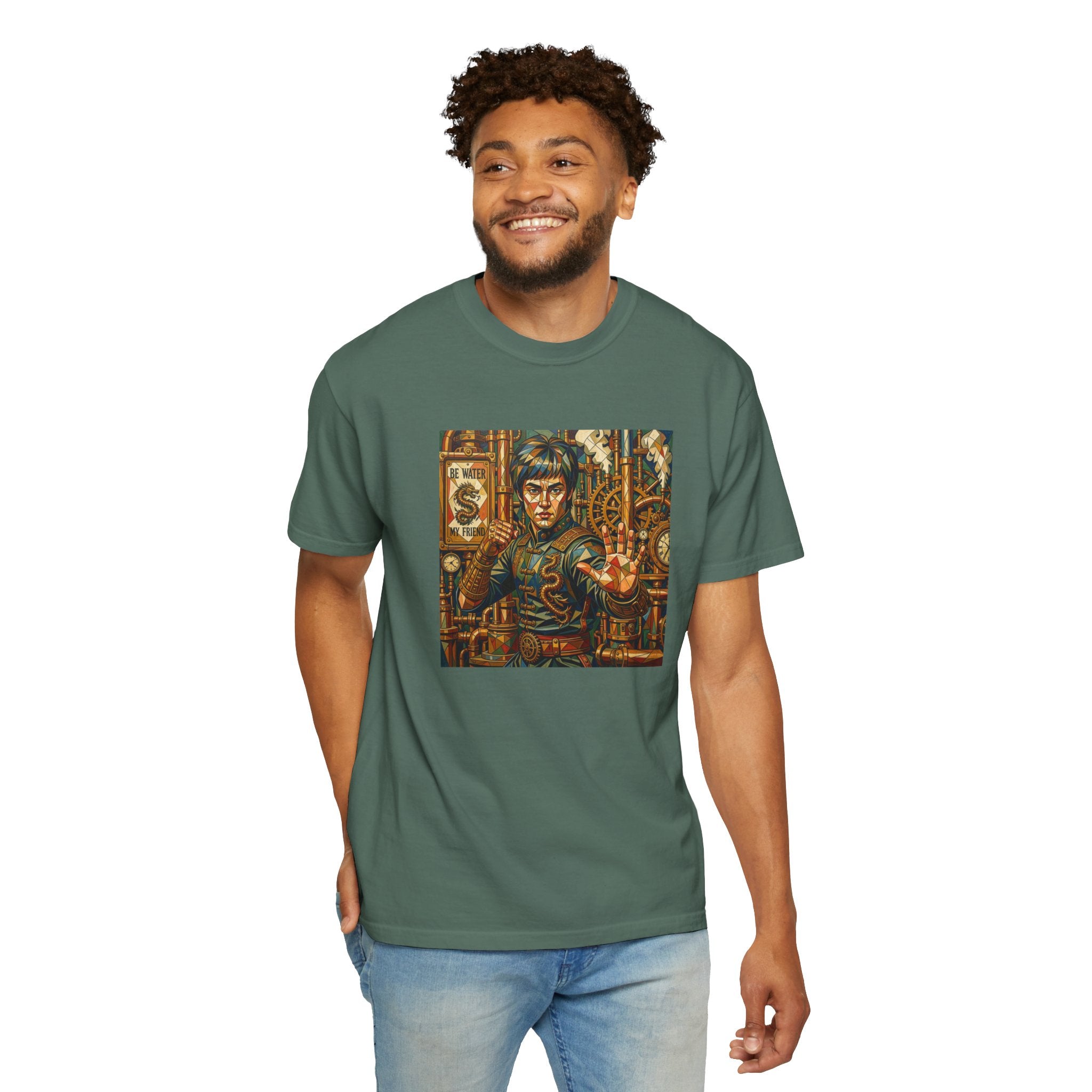 Steampunk Geo-pattern Bruce Lee T-shirt