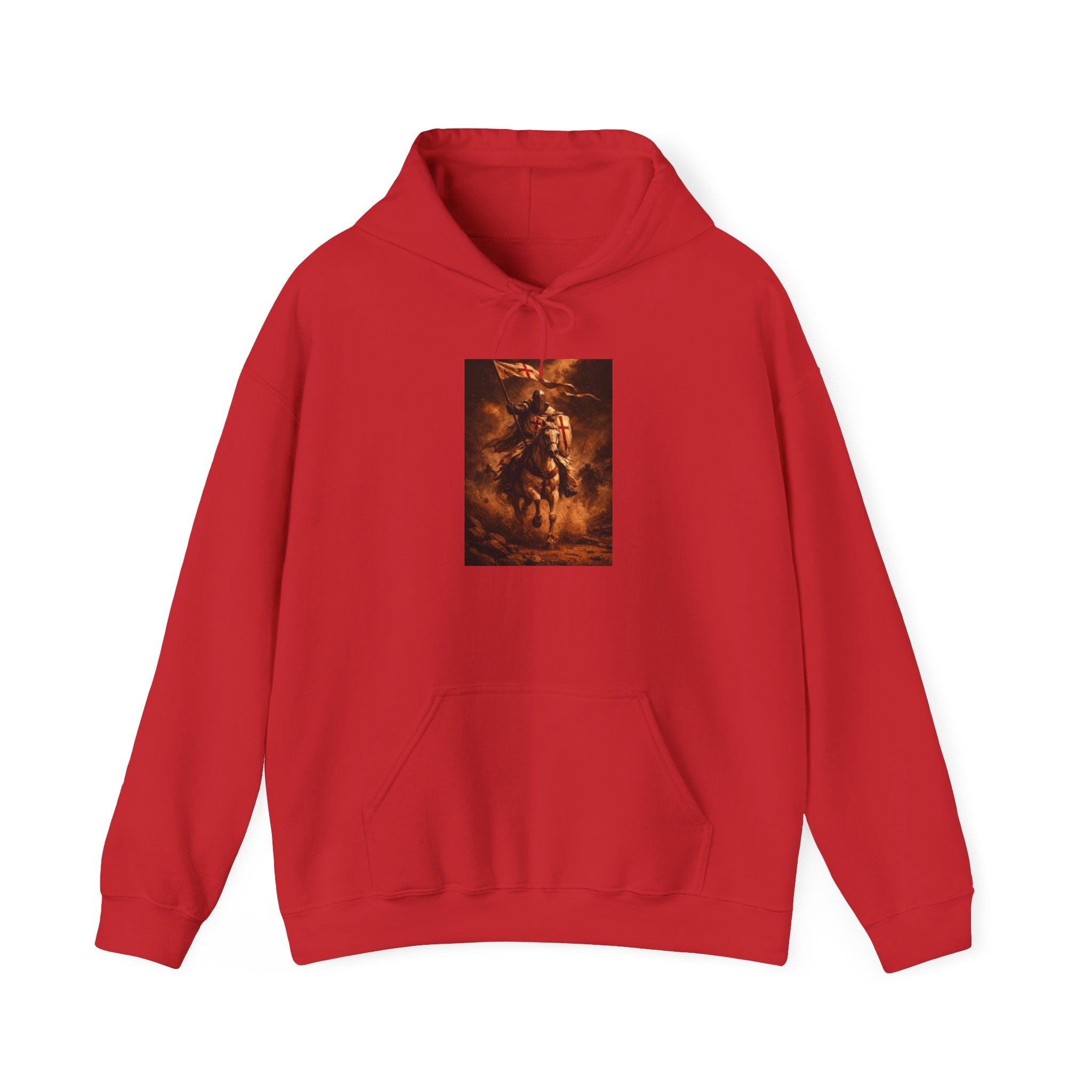 Mythic Rider Hoodie — Fiery Horseman  Templar Religious Graphic Sweatshirt