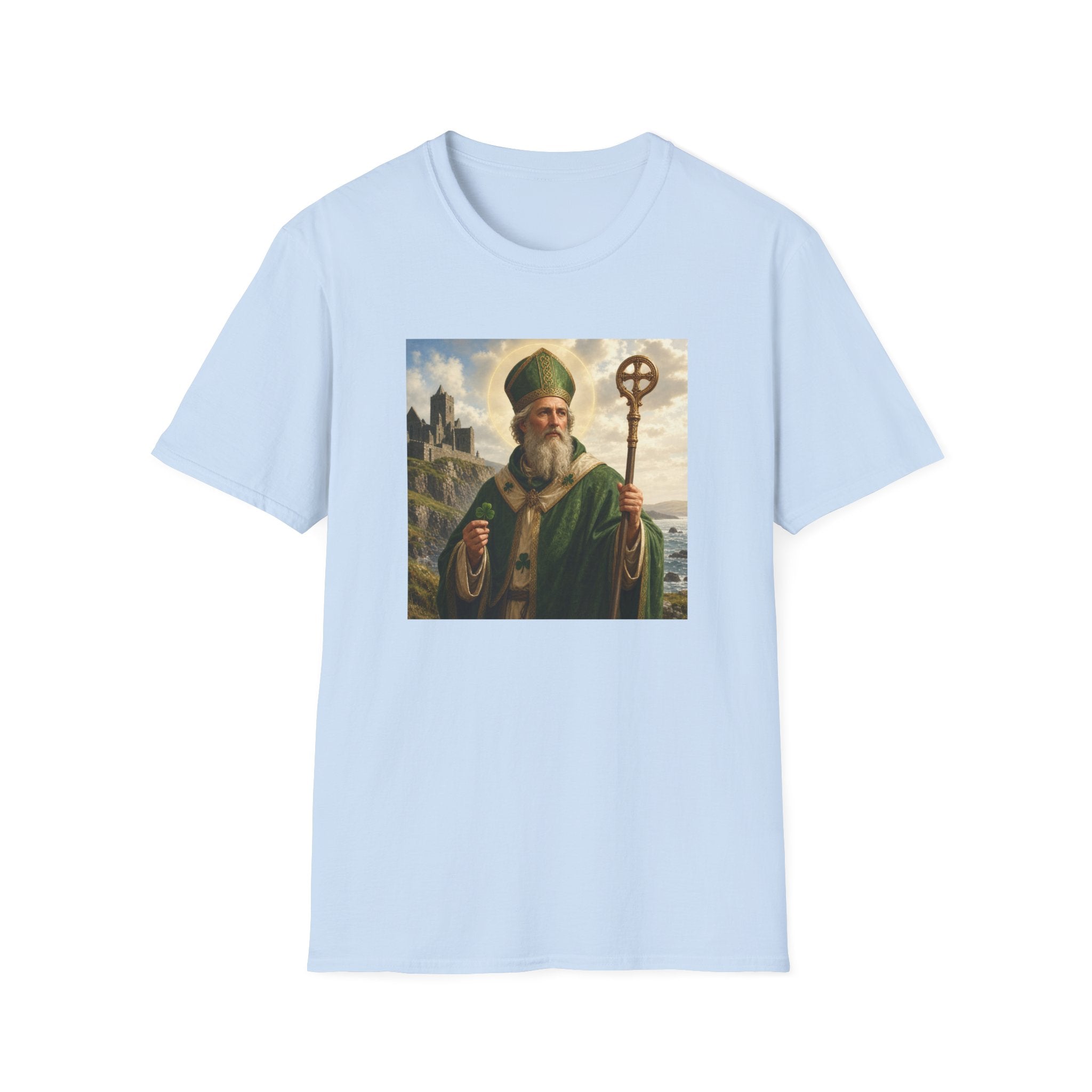 Saint Patrick T‑Shirt — Vintage Celtic Bishop Design