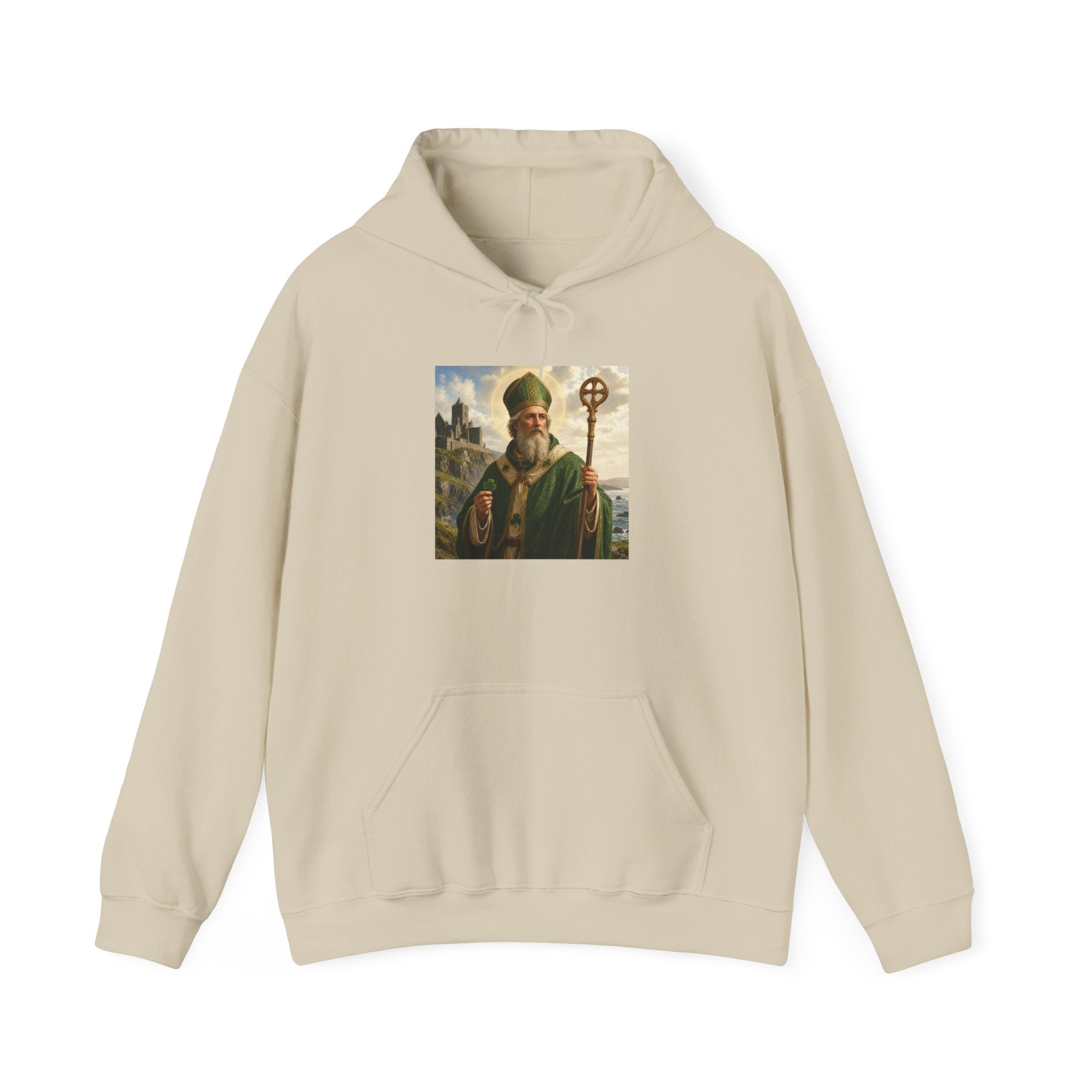 Saint Patrick Hoodie – Vintage Celtic Saint Illustration Pullover