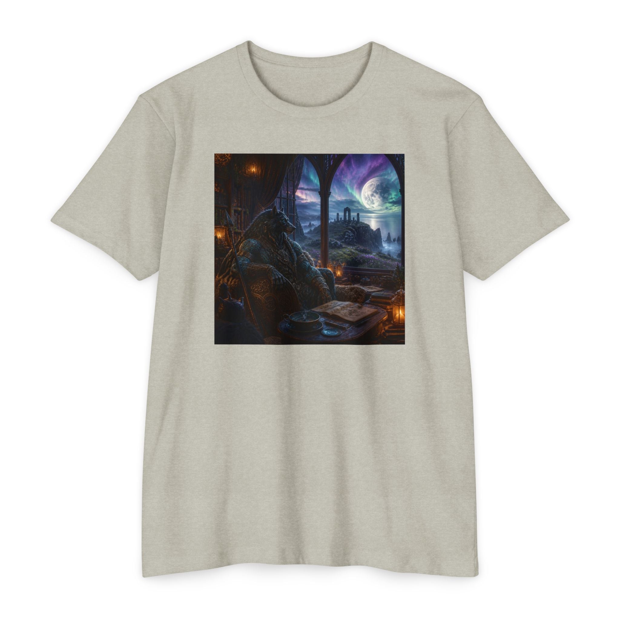 Fantasy Mage Scene T‑Shirt — Celtic Mystical Wizardry Night Graphic Tee