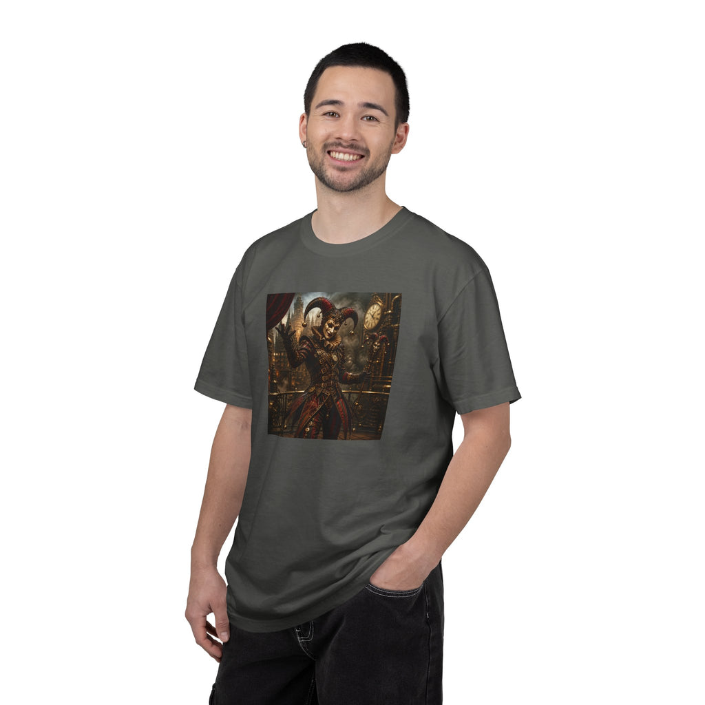 Steampunk Dark Carnival Jester Illustration Graphic T-Shirt