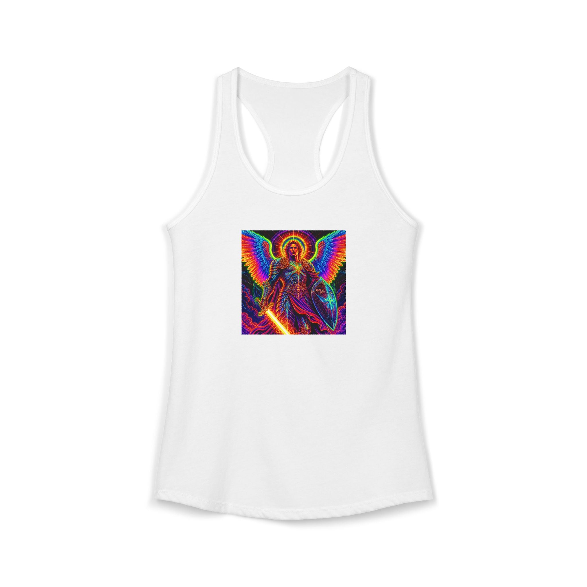 Neon St. Michael religious tank Women's Ideal Racerback Tank