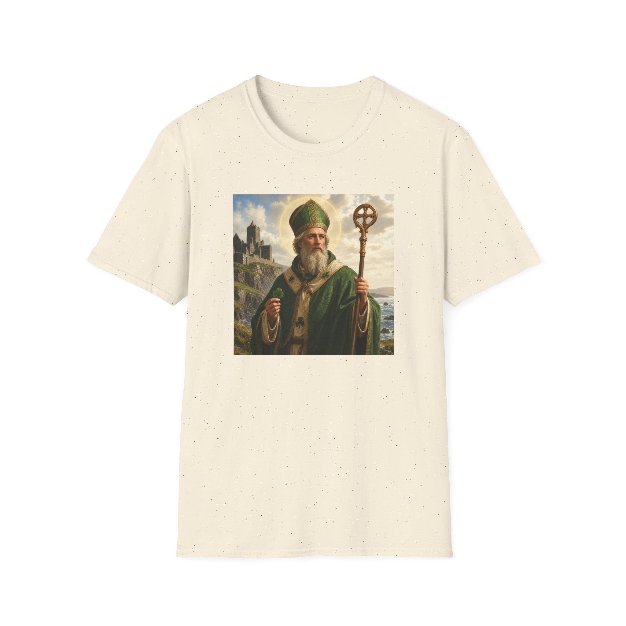 Saint Patrick T‑Shirt — Vintage Celtic Bishop Design