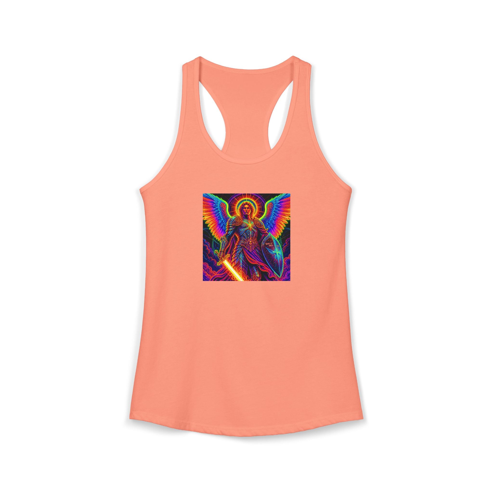 Neon St. Michael religious tank Women's Ideal Racerback Tank
