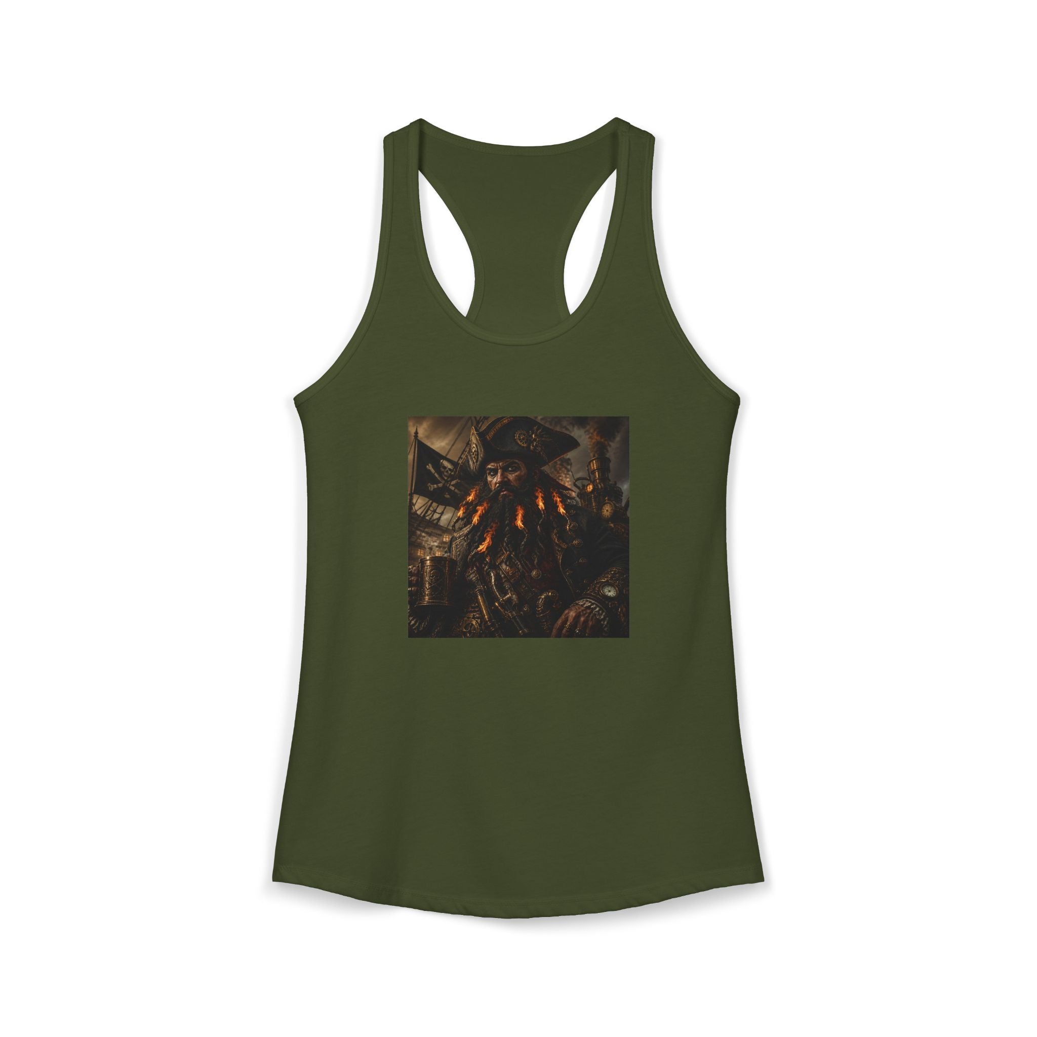 Women's Ideal Racerback Tank -  Steam punk Black Beard-Pirate