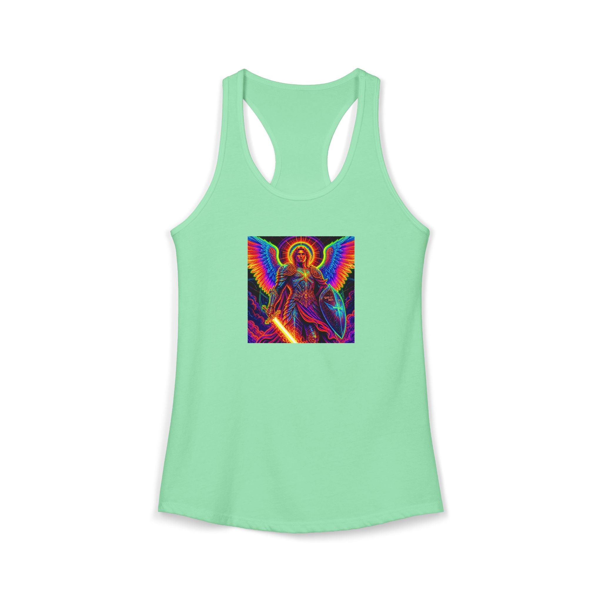 Neon St. Michael religious tank Women's Ideal Racerback Tank