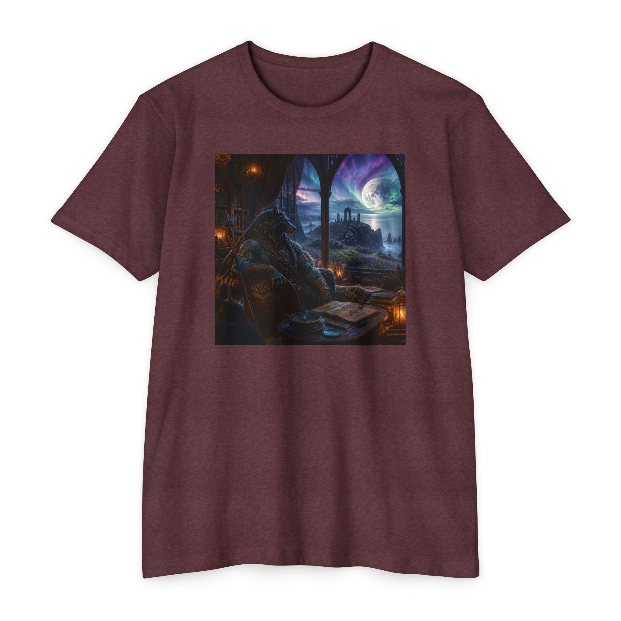 Fantasy Mage Scene T‑Shirt — Celtic Mystical Wizardry Night Graphic Tee