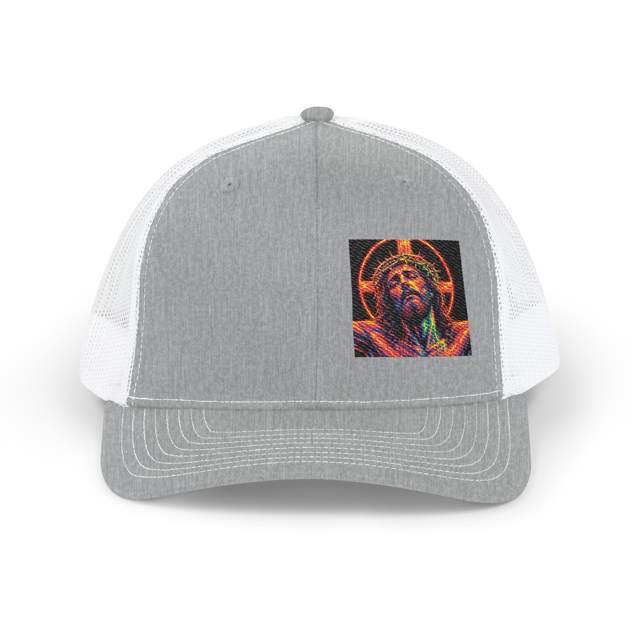 Trucker Cap — Vibrant Neon Jesus Patch Snapback