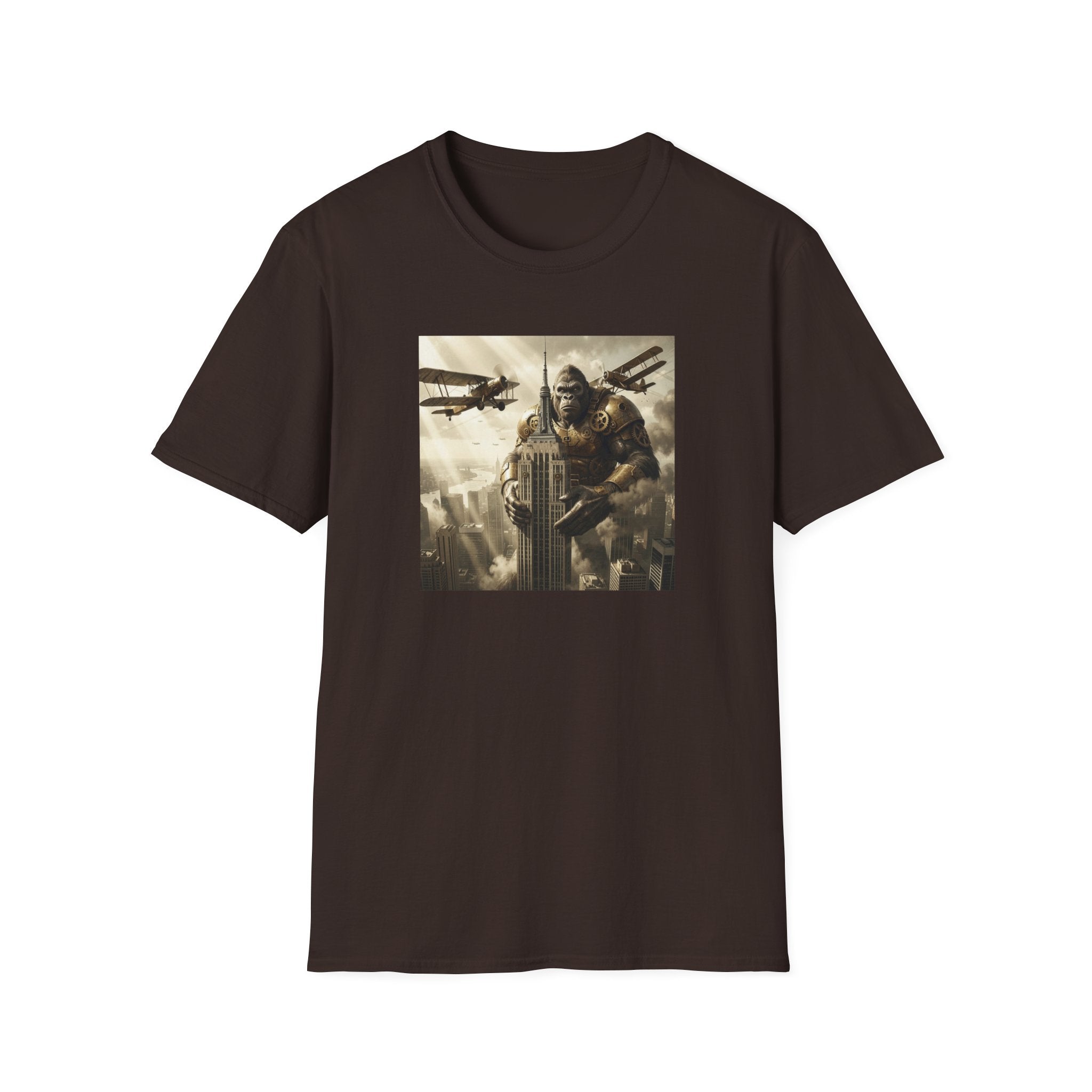 King Kong Cityscape T-Shirt — Vintage Ape vs Biplanes Graphic Tee