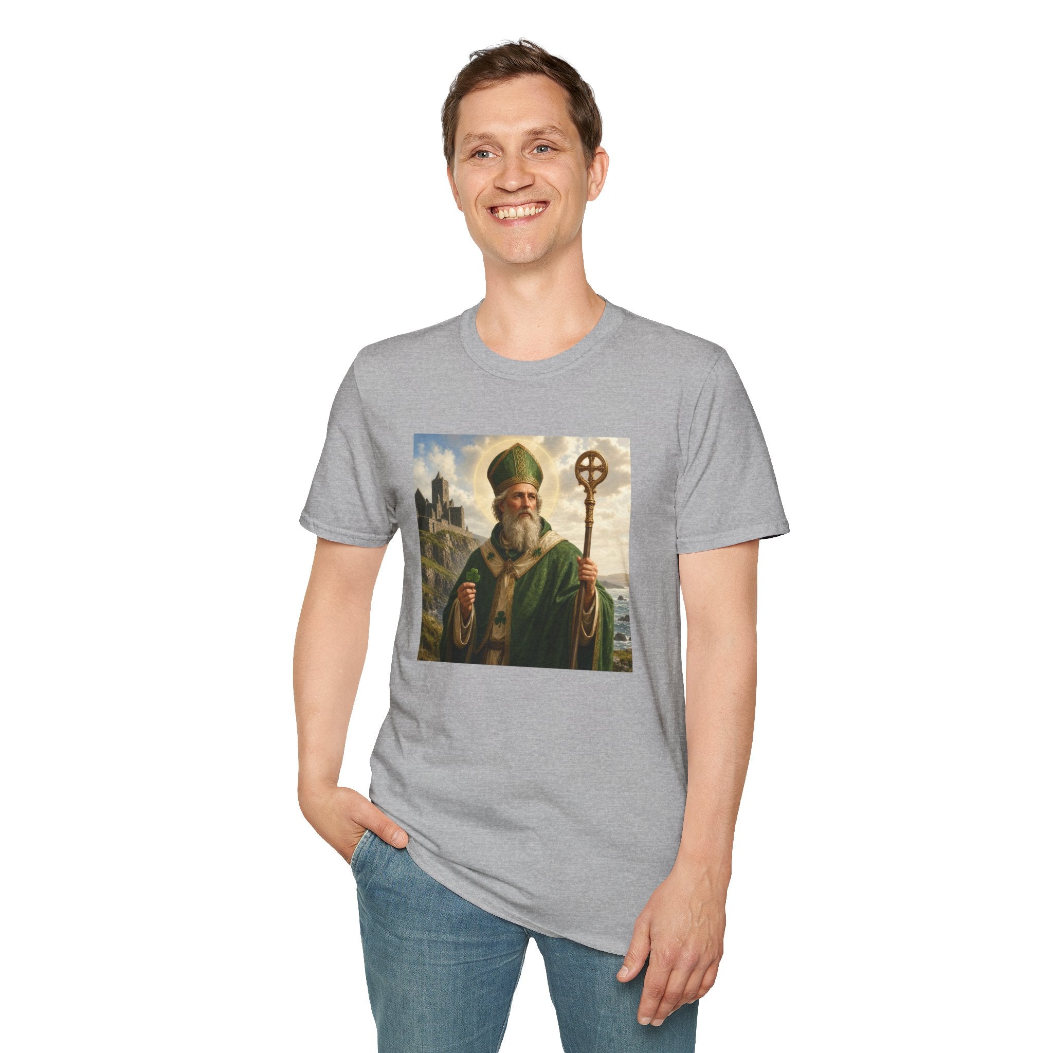 Saint Patrick T‑Shirt — Vintage Celtic Bishop Design