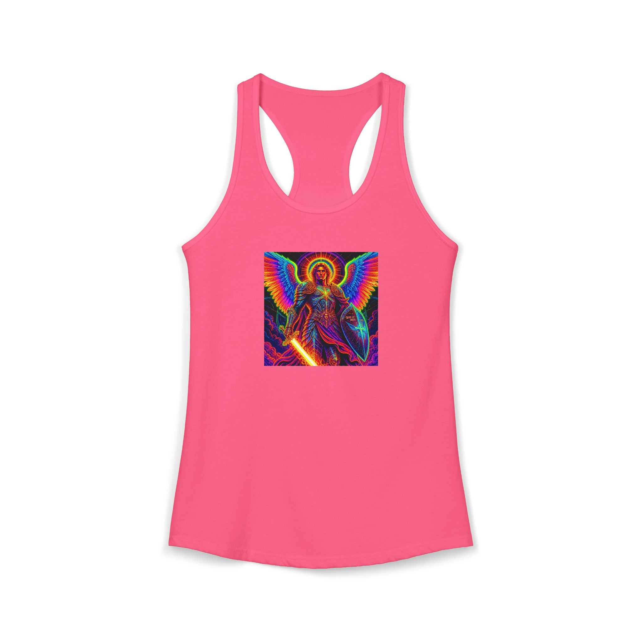 Neon St. Michael religious tank Women's Ideal Racerback Tank