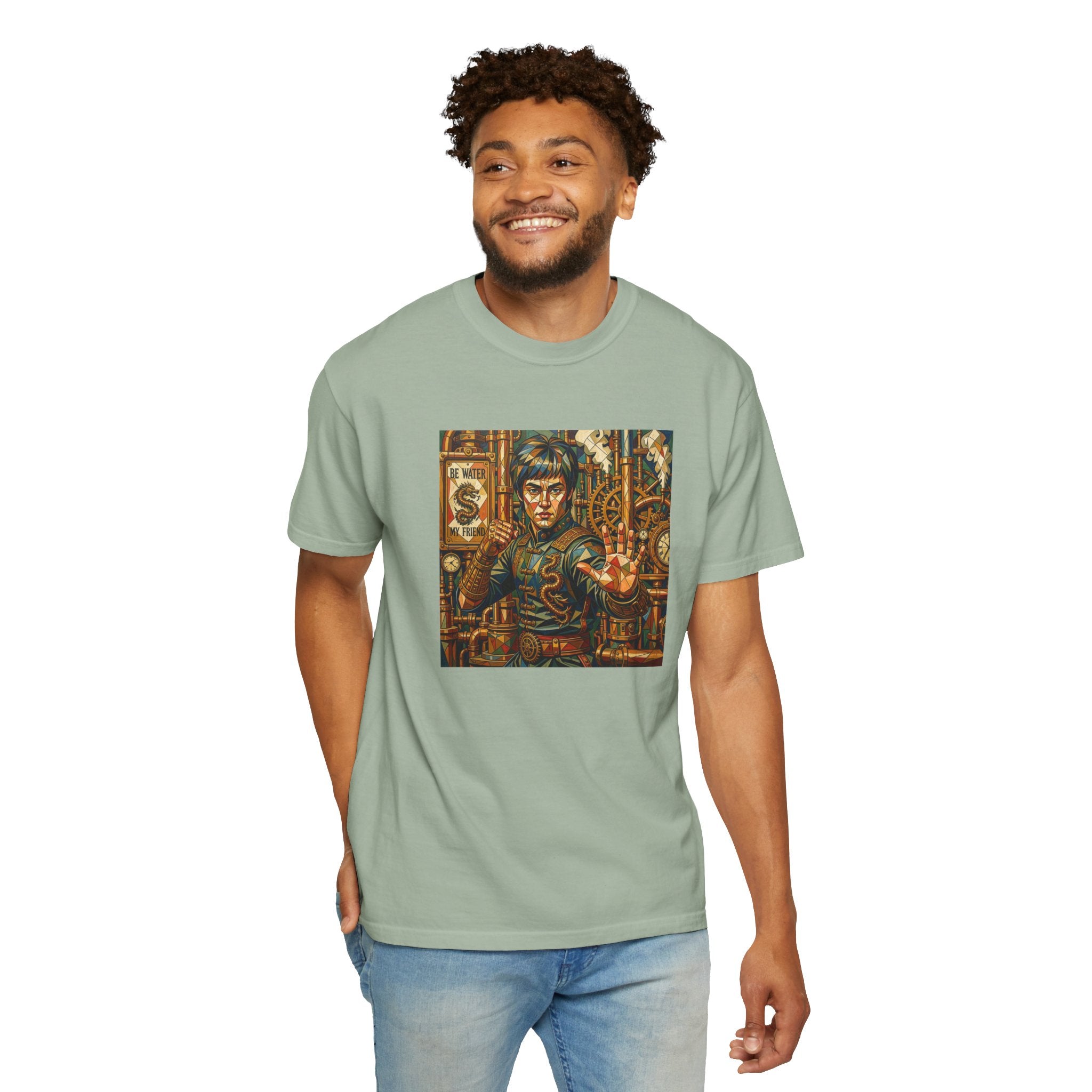 Steampunk Geo-pattern Bruce Lee T-shirt