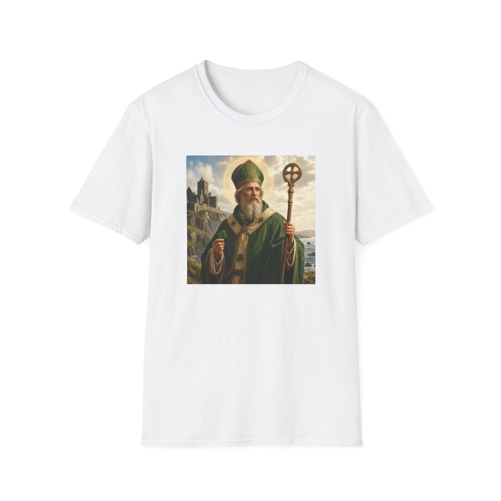 Saint Patrick T‑Shirt — Vintage Celtic Bishop Design