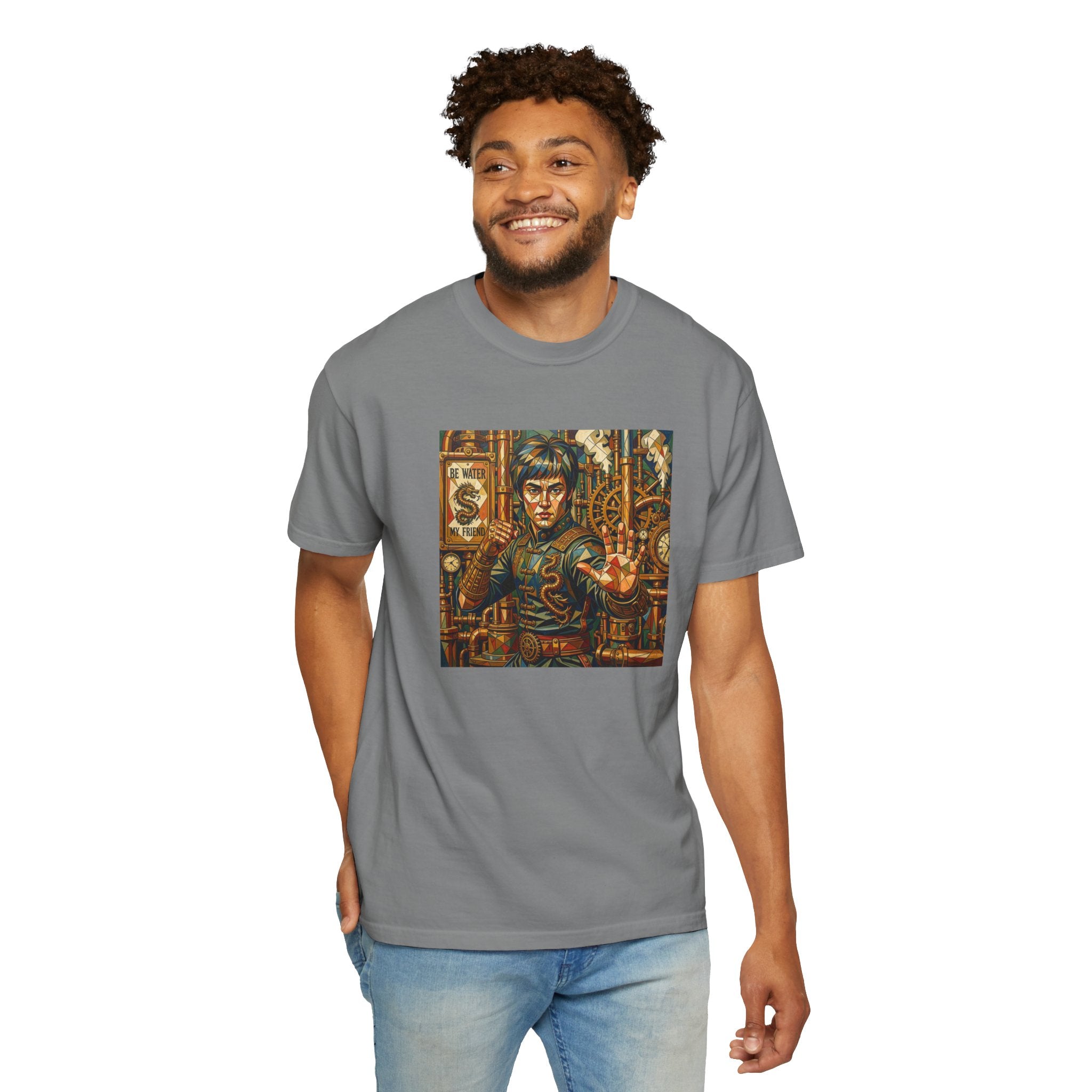 Steampunk Geo-pattern Bruce Lee T-shirt