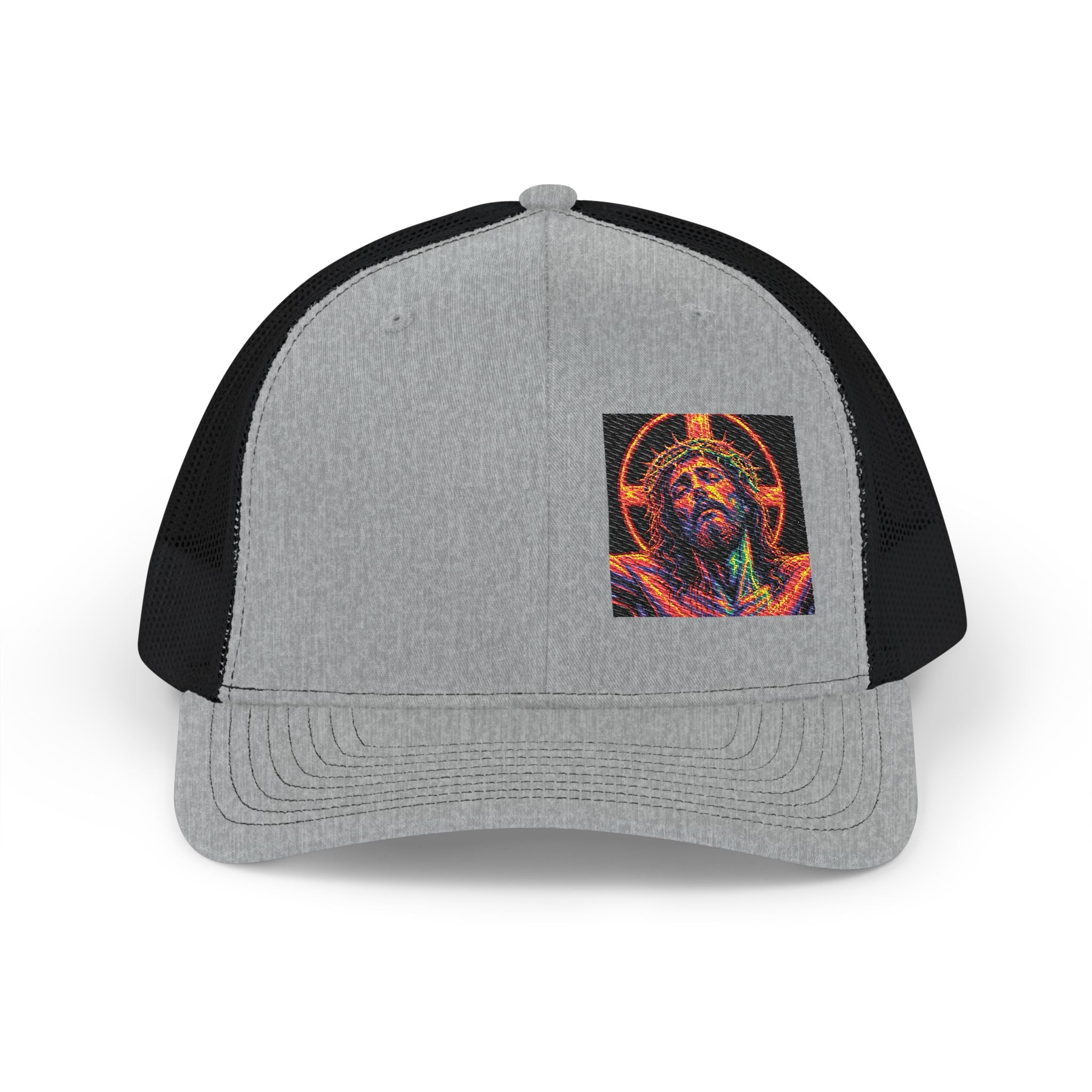 Trucker Cap — Vibrant Neon Jesus Patch Snapback