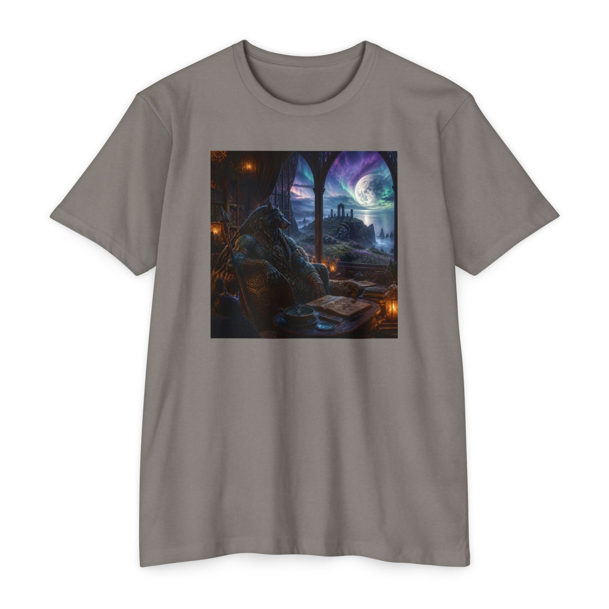 Fantasy Mage Scene T‑Shirt — Celtic Mystical Wizardry Night Graphic Tee