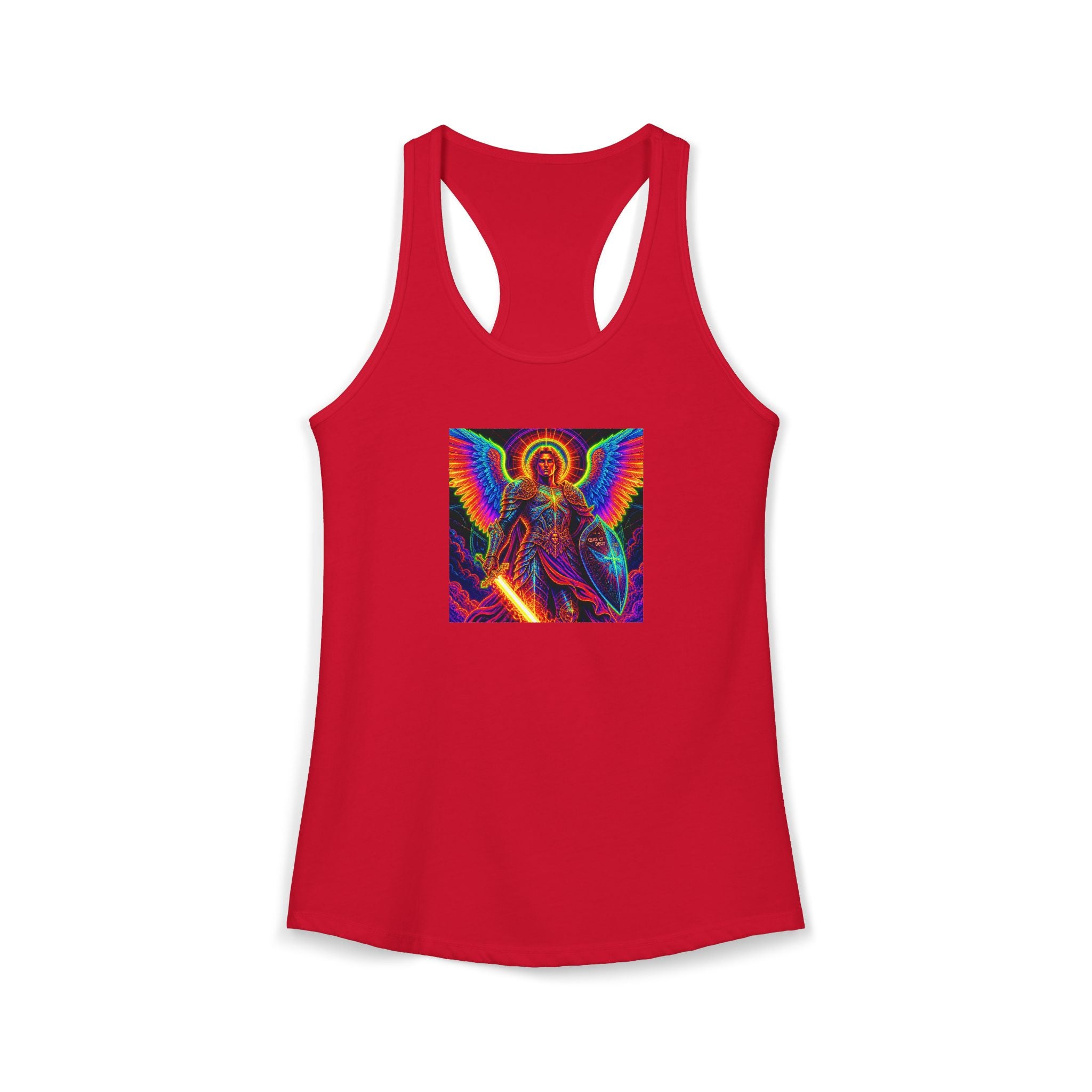 Neon St. Michael religious tank Women's Ideal Racerback Tank