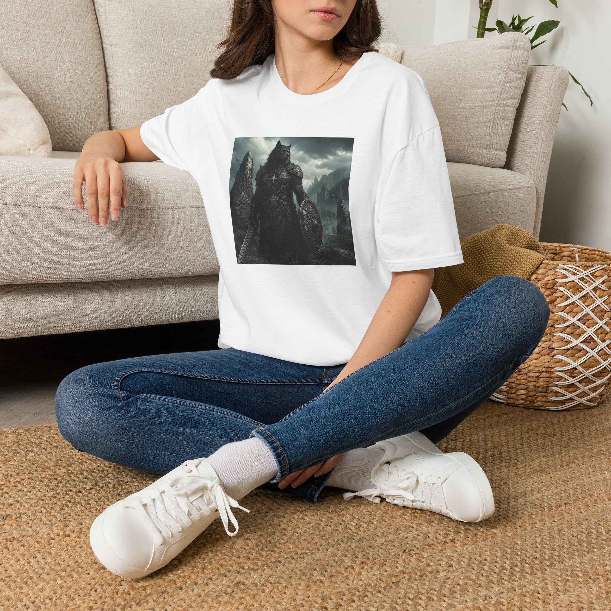 Celtic Wolf Warrior T-Shirt — Dark Fantasy Viking Wolf Knight Graphic Tee